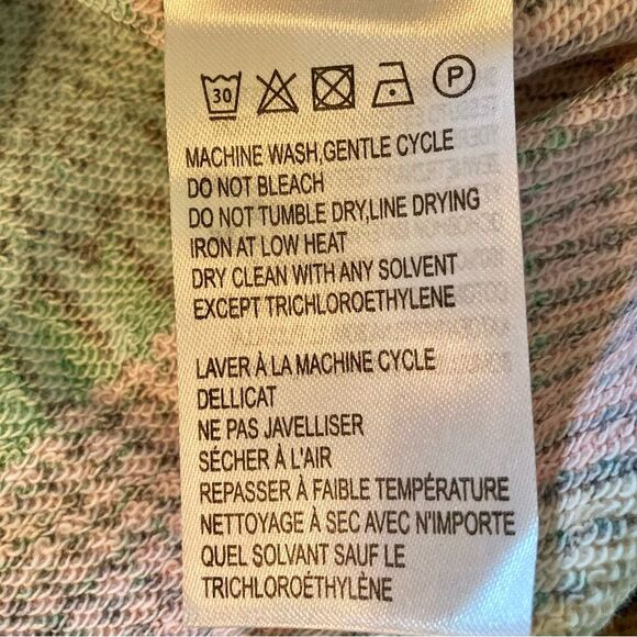 NEW FARM Rio Dotted Patch Scarf Sweatshirt Puff Sleeves Tropical Colorful Size M - Picture 14 of 15